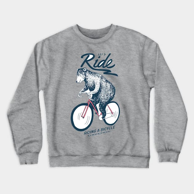 Bear rider Crewneck Sweatshirt by FunnyHedgehog